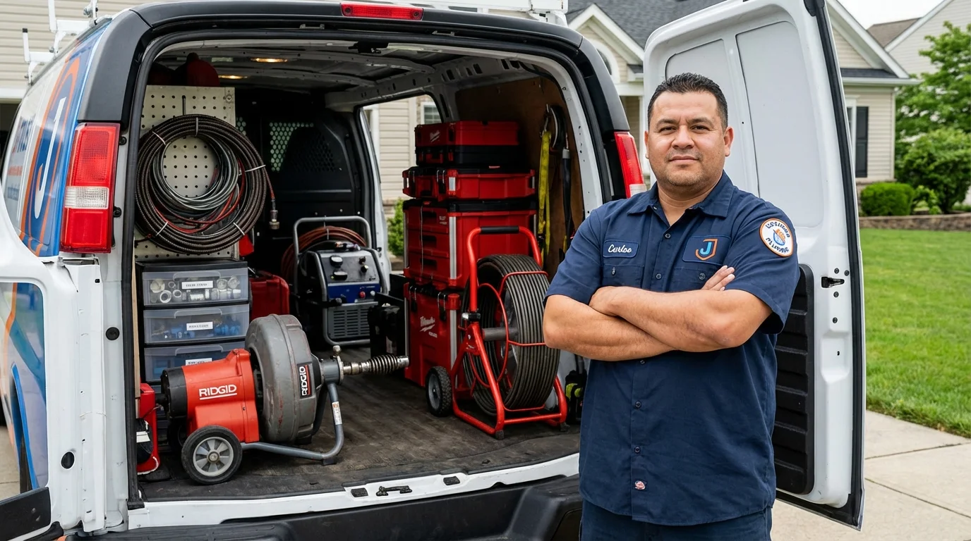 Professional drain cleaning equipment and Johns Plumbing LLC plumber in Coloma