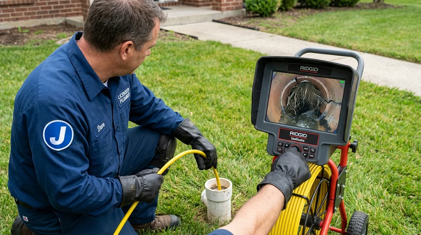 Sewer camera inspection being performed by Johns Plumbing LLC in Coloma